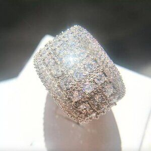 NEW 925 Sterling Silver Diamond Ring Band
